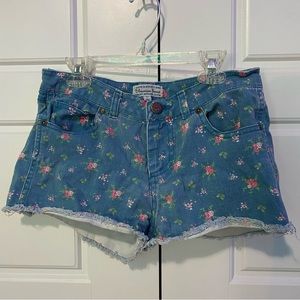 Floral Denim Shorts